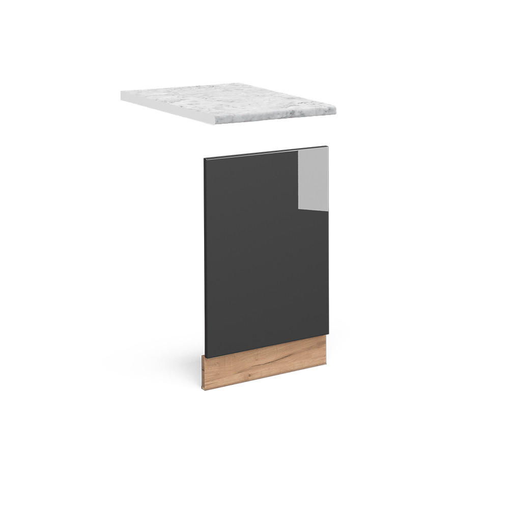 FRONTPANEL Fame-Line Antracit h&ouml;gblank 45 cm , AP Marble Svart h&ouml;gglans, Honungsek 67.4/45/60 cm