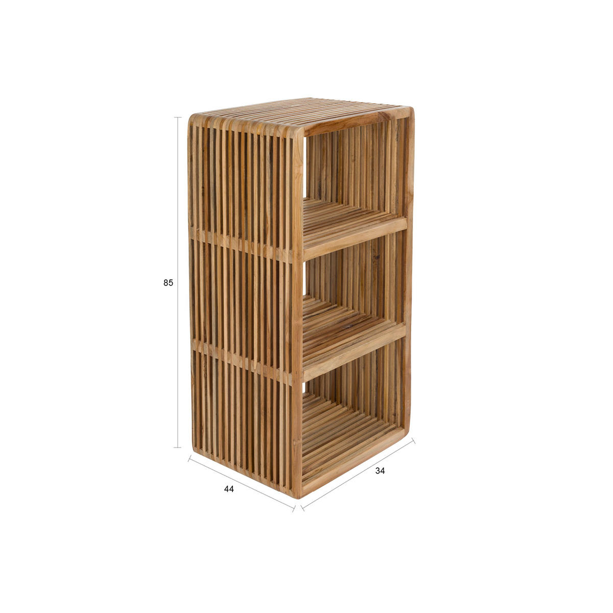 STANDREGAL Djia Kastje aus Teakholz hoch - Braun, Holz (44/85/34cm) - Housecraft Living