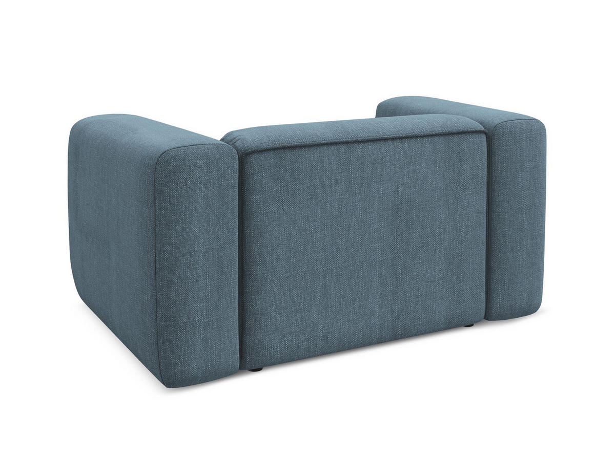 SESSEL Chenille Stoff Blau - Blau/Blaugrau, Kunststoff/Textil (137/70/89cm) - Makamii
