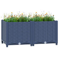 HOCHBEET 80x40x38 cm Polypropylen - Grau, Kunststoff (80/38/40cm)