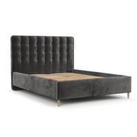 POLSTERBETT Paloma 180/200 cm Anthrazit im Lotta Stoff - Anthrazit/Naturfarben, Holz/Holzwerkstoff (180/200cm) - AltaBeds