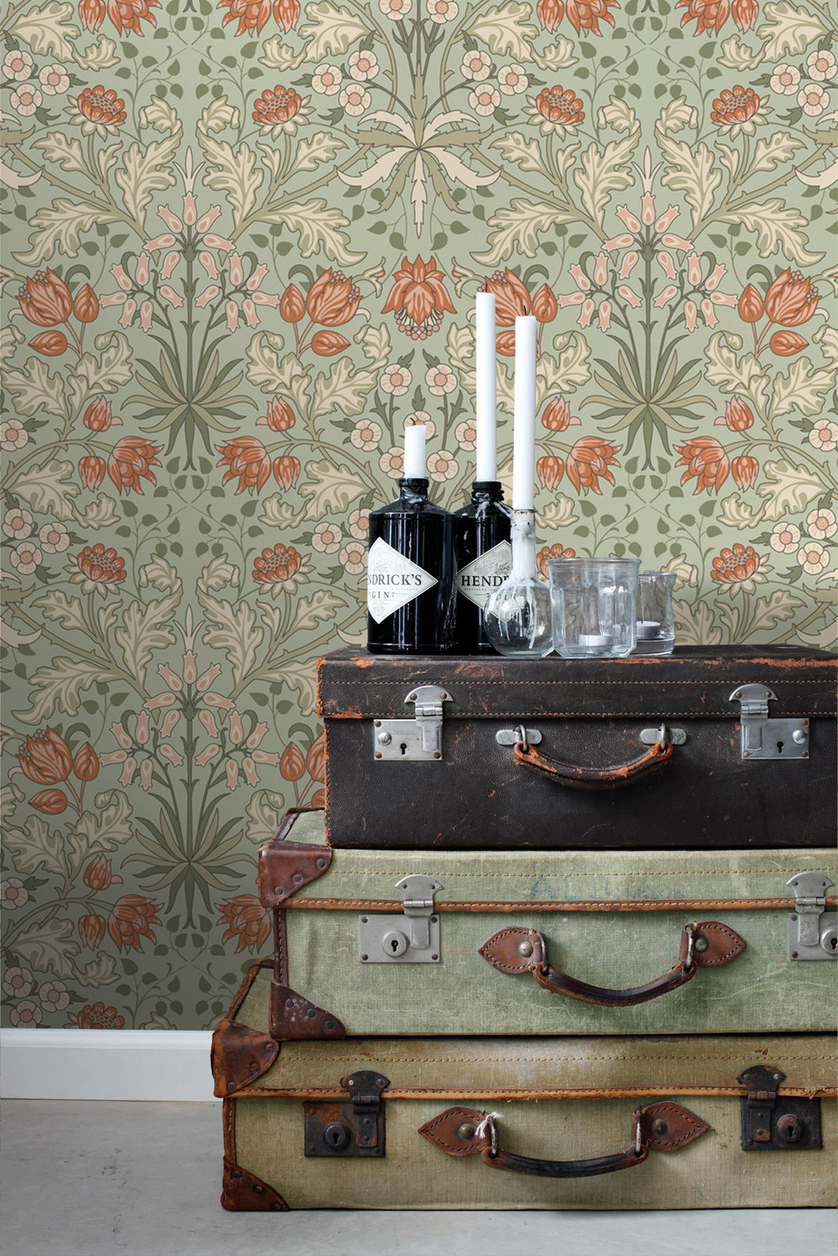 TAPETE Blumenmuster im Jugendstil 50 x 900 cm - Grün, Papier (50/900cm) - ESTAhome