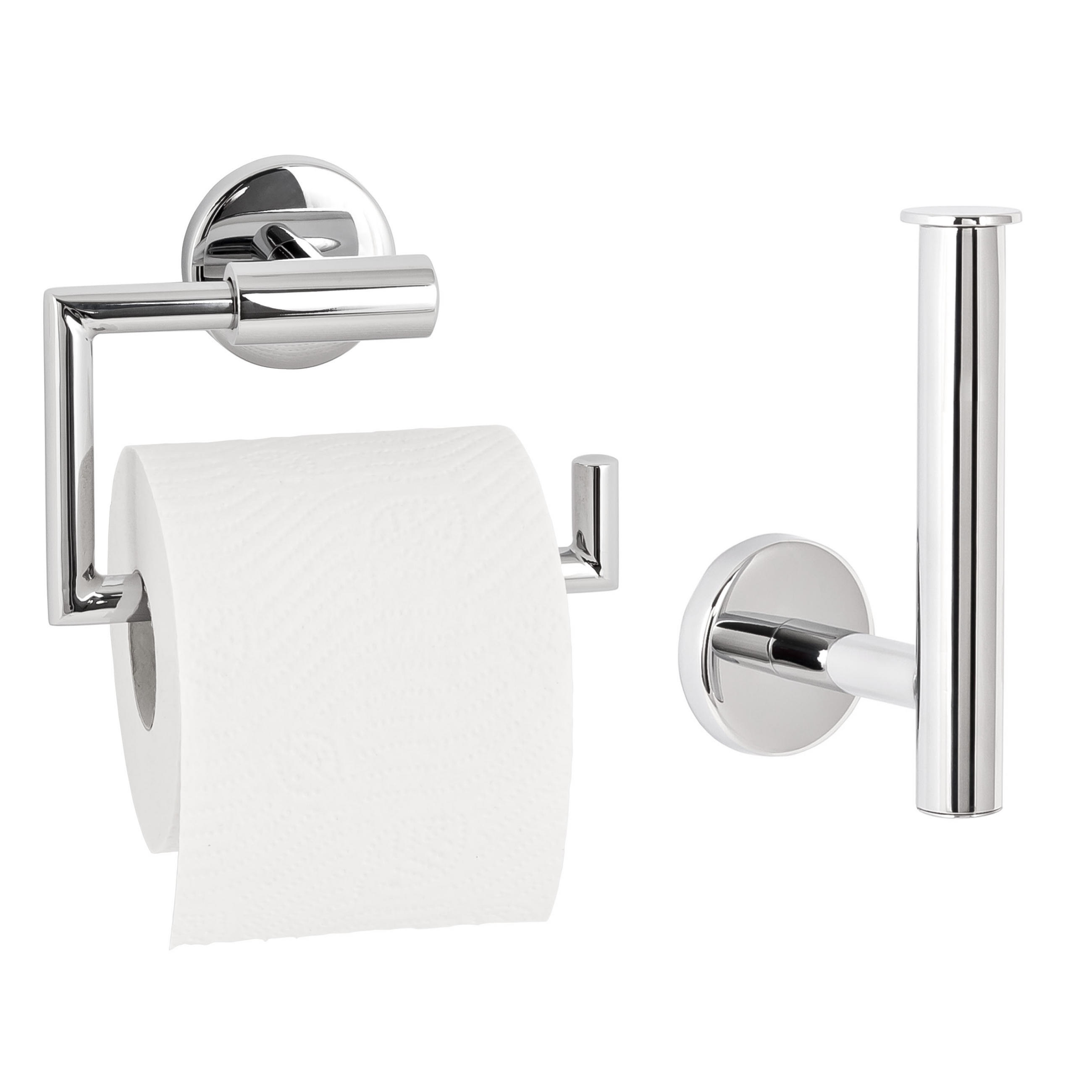 TOILETTENPAPIERHALTER LUCENTE (2er Set), Edelstahl - Chromfarben, Metall (15.5/11/6cm) - bremermann