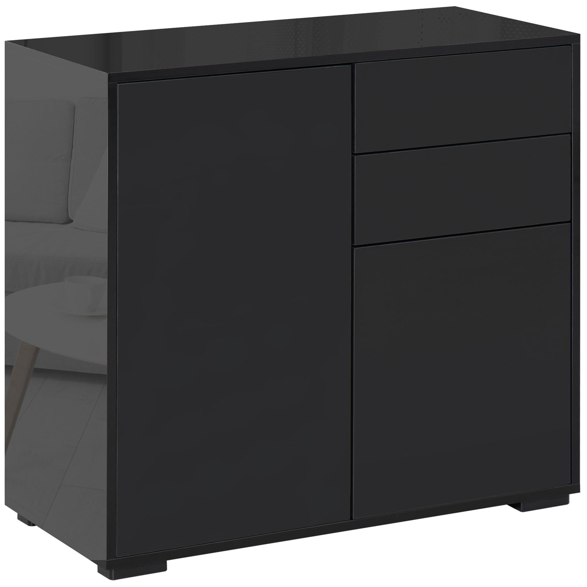 AUFBEWAHRUNGSSCHRANK, Spanplatte, Schwarz, 79 x 36 x 74 cm - Schwarz, Holzwerkstoff (36/74/79cm) - HOMCOM