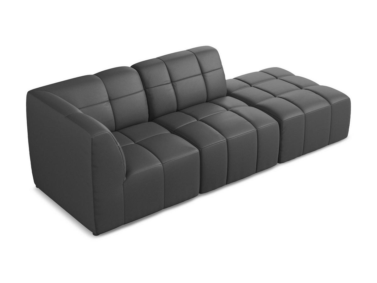 SOFAELEMENT Links Samt Stoff Blau - Schwarz/Hellblau, Holzwerkstoff/Kunststoff (91/75/166cm) - Makamii