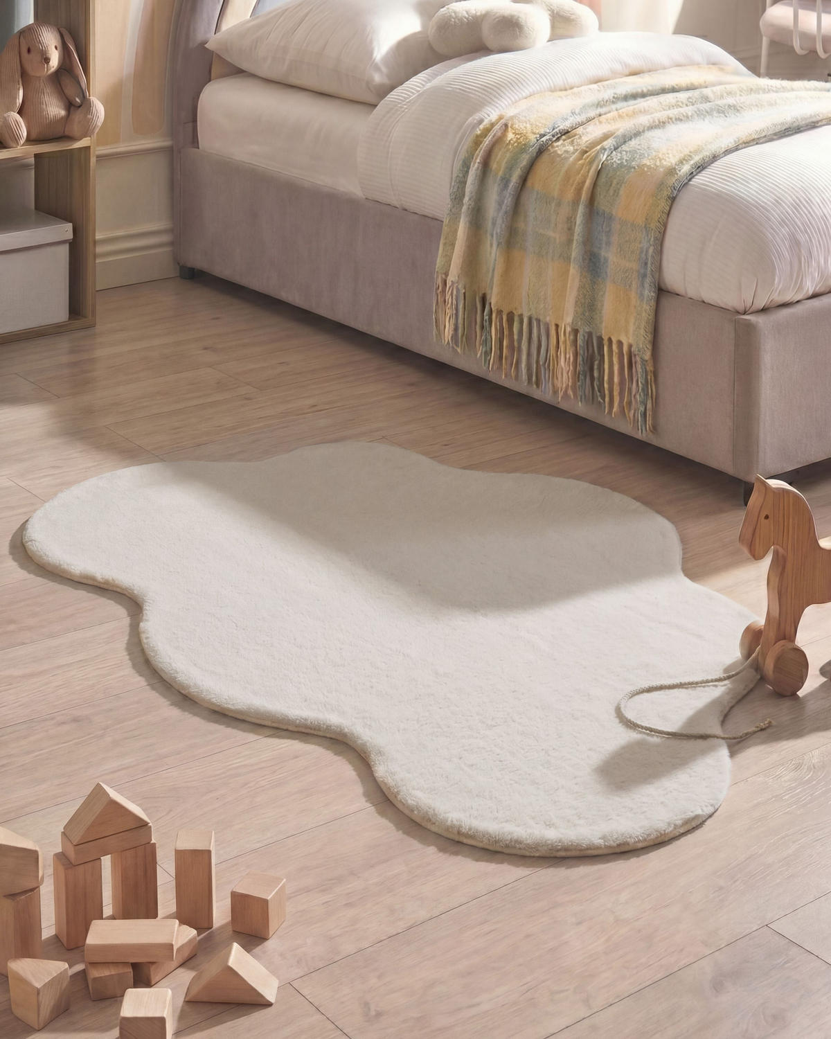 KOBEREC Světle béžový 80/120 cm Parson - béžová, plast (120/80cm) - Beliani
