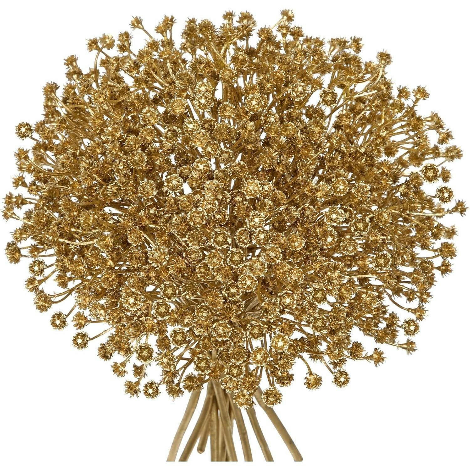 KUNSTBLUMEN Schleierkraut 10 Stück 25 cm Gold - Goldfarben, Kunststoff (60cm)