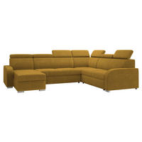 WOHNLANDSCHAFT Oslo 2rR2pLC - Gelb/Silberfarben, Holz/Kunststoff (315/85/250cm) - MIRJAN24