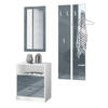 GARDEROBE Pino Grau Hochglanz - Grau, Holzwerkstoff (130/185/36cm) - Vladon