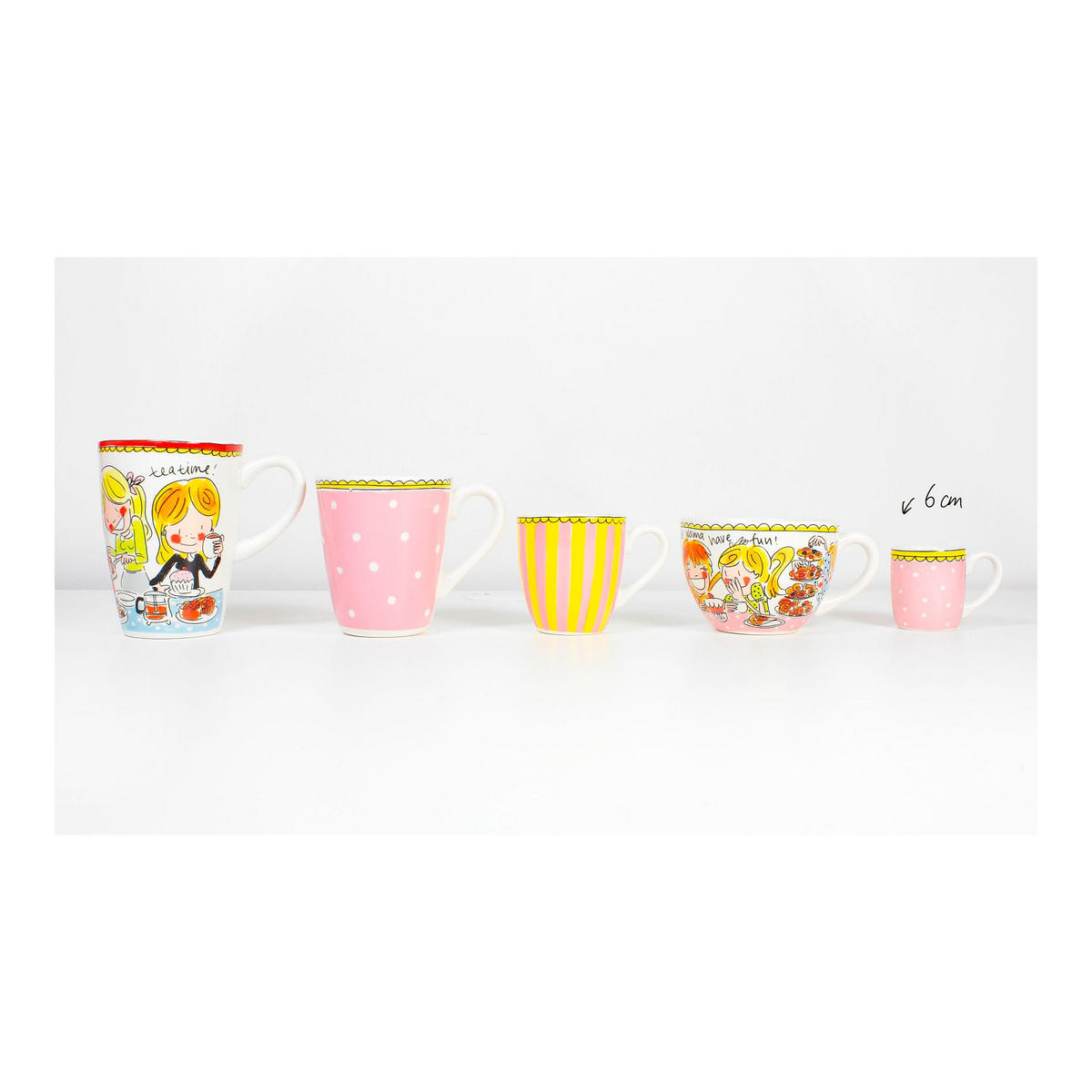 BECHER Streifen GR in Rosa - 50ml - Pink, Keramik (0.05L) - Blond Amsterdam