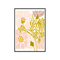 POSTER mit Rahmen Affordable Art Prints x Annick - Soft Pink Flower - Pink/Schwarz, Holz/Papier (70/100cm) - Poster&Frame