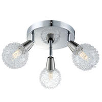 LED DECKENLEUCHTE Chrom Silber Geflecht - Silberfarben, Metall (18/18/20cm) - Globo Lighting