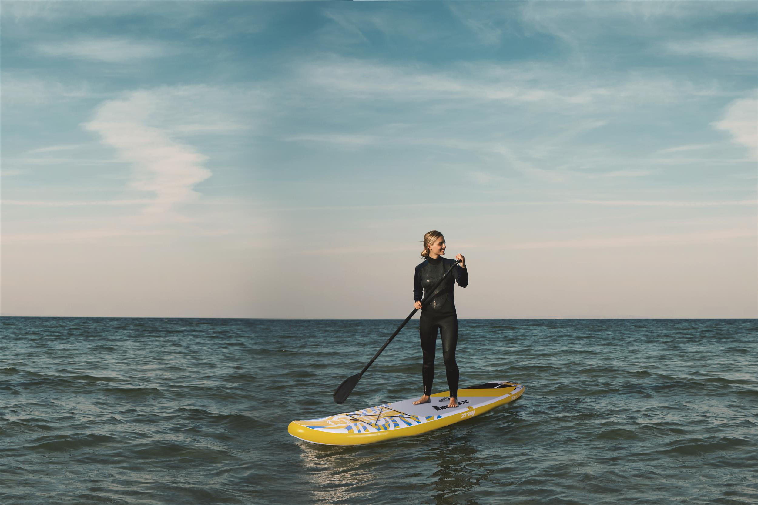 STAND-UP-PADDLE-BOARD E11 SUP Komplettset 335 x 81 x 13 cm mit viel Zubehör - Gelb, Kunststoff (335/81/13cm) - Zray