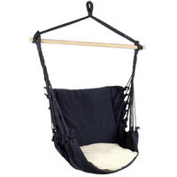 HÄNGESESSEL inkl. Kissen 90 cm Holzstab Dunkelgrau - Dunkelgrau, Textil (90/130/100cm) - ProGarden