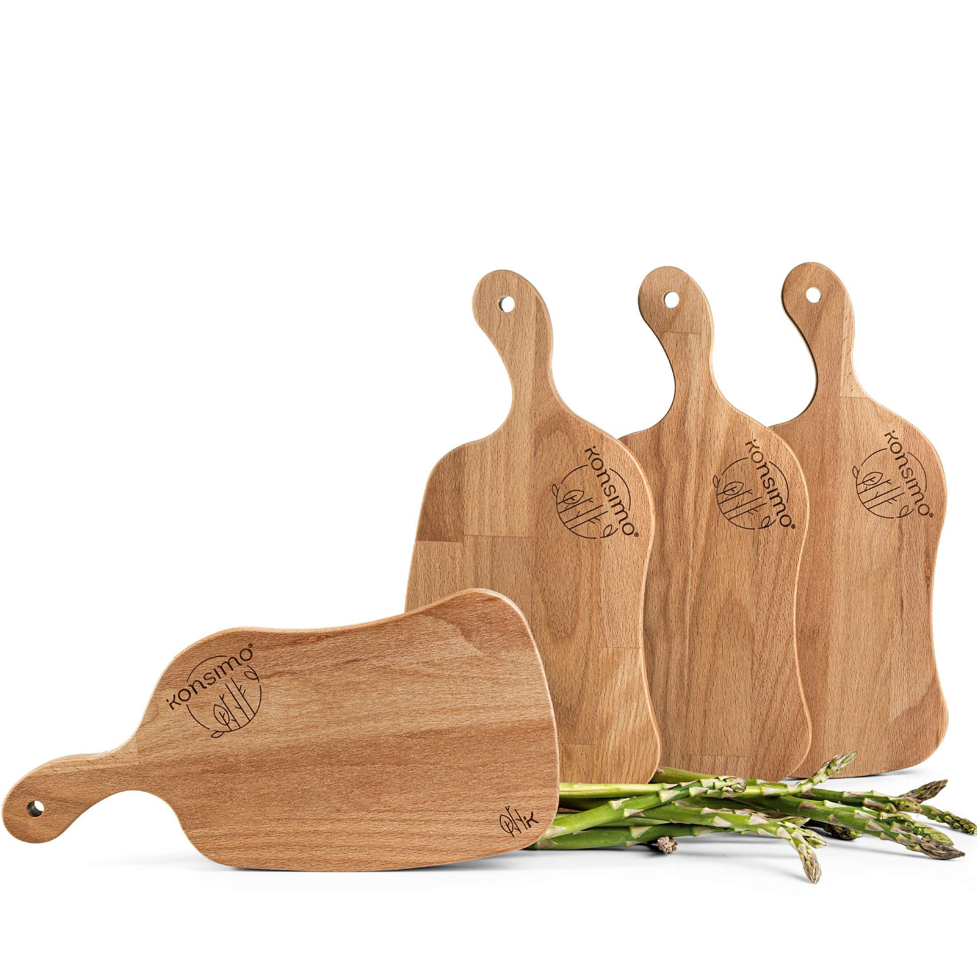 SCHNEIDEBRETT Holz Buche geölt LIVO 4-tlg - Buchefarben, Holz (16/33cm) - KONSIMO®