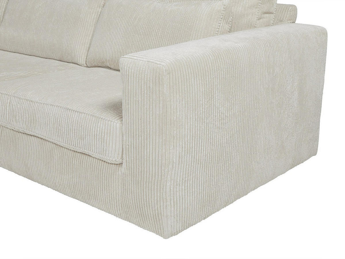 LINKES Ecksofa aus beigefarbenem Cord – MONDOVI - Beige, Textil (271/167cm) - Vente-Unique