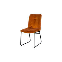 ESSZIMMERSTUHL ZITA Orange Velvet - Schwarz/Orange, Textil (47/91/65cm) - KAWOLA