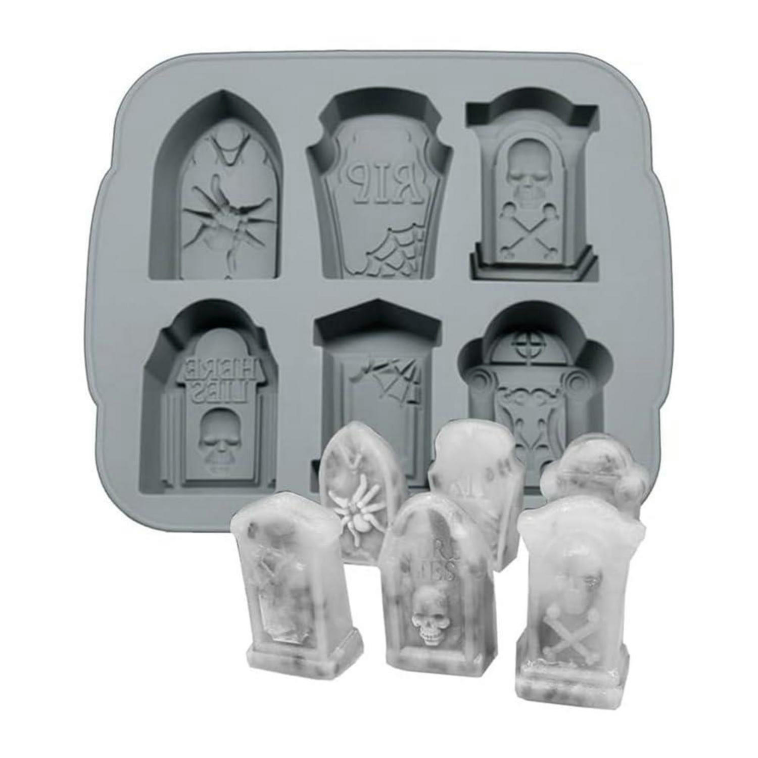 SILIKONFORM Grabstein Halloween 3D - Grau, Kunststoff