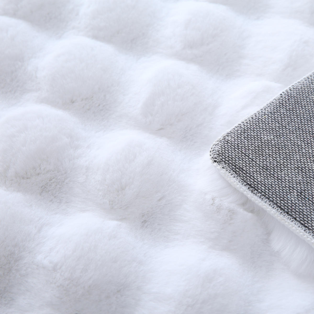 TEPPICH Waschbar Hochflor Uni Polyester Wohnzimmer Weiß Rechteckig 140x200 - Weiß, Textil (140/200cm) - KADIMA DESIGN