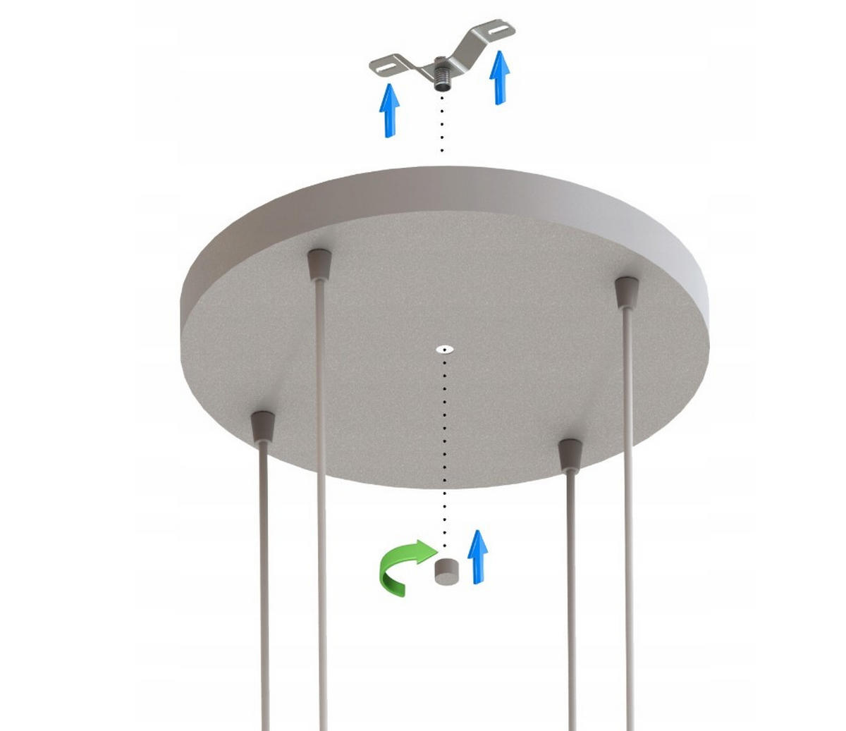PENDELLEUCHTE ECRU II - Beige/Goldfarben, Glas/Metall (40/40/100cm) - kiki design