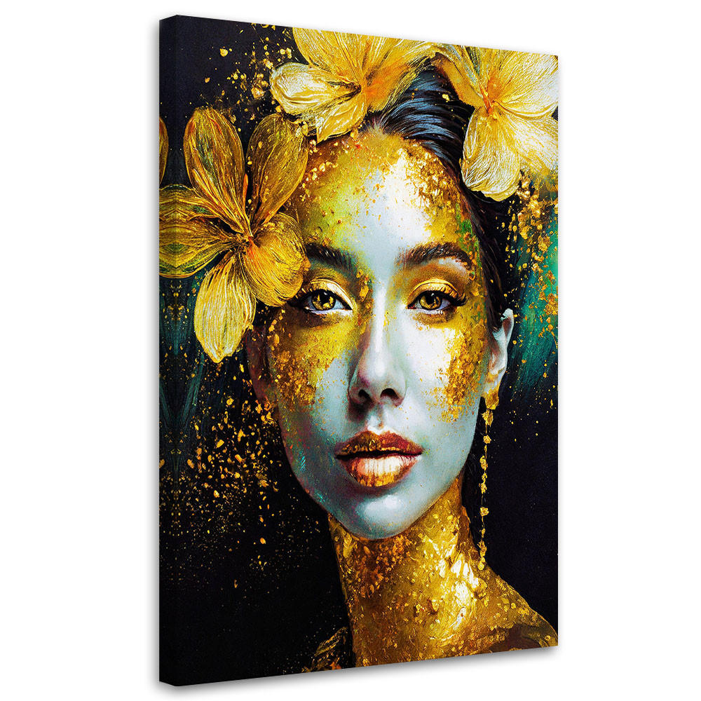 LEINWANDBILD Menschen & Charaktere 80x120cm - Goldfarben, Textil (80/120cm) - Feeby