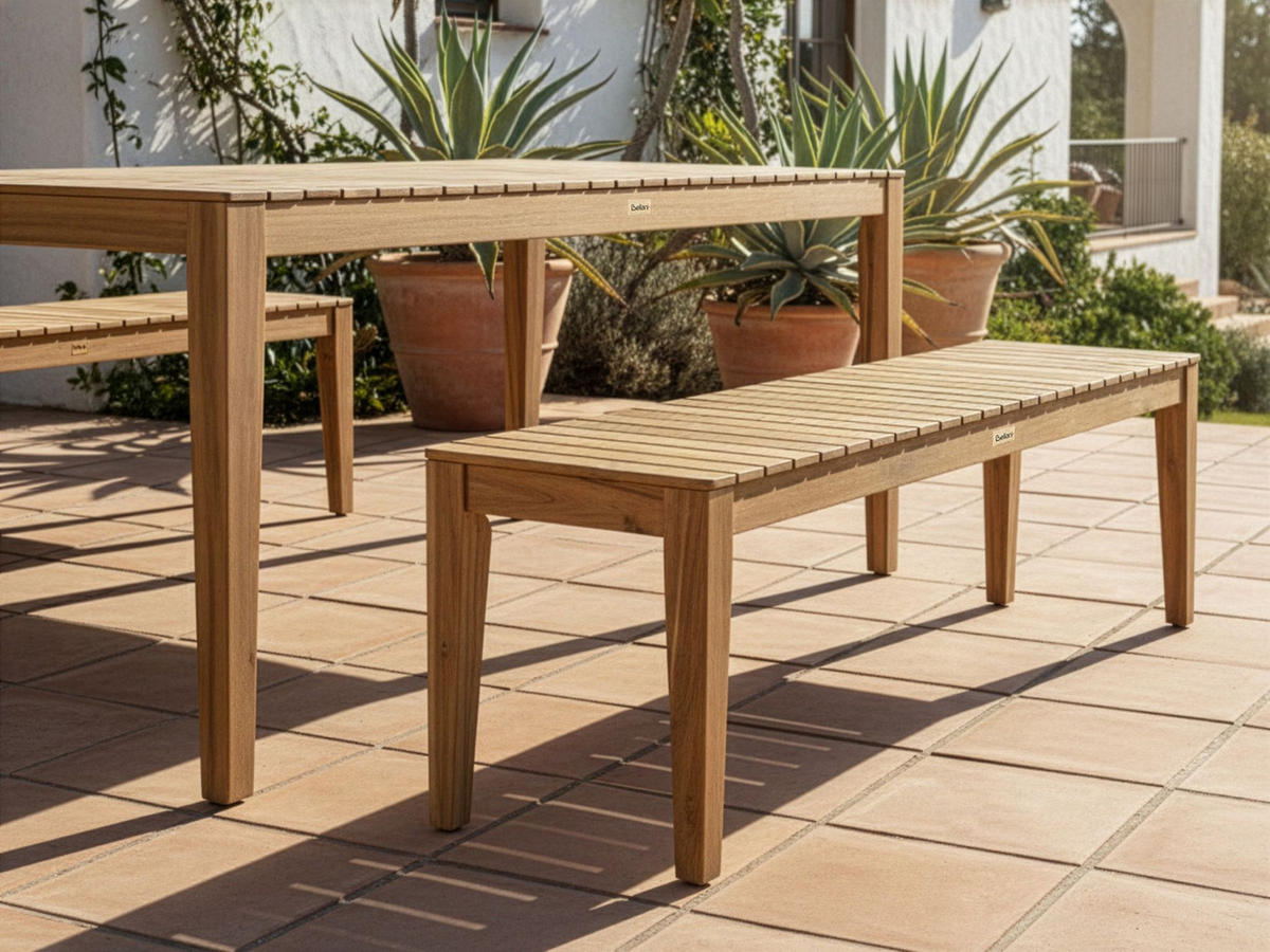 ZAHRADNÍ LAVICE 155 cm certifikovaná Akáciové dřevo Světle hnědá Chioggia - hnědá/světle hnědá, dřevo (155/46/40cm) - Beliani