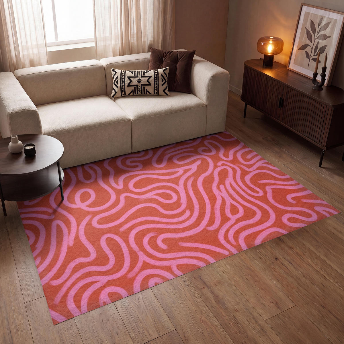 KOBERCE - Ružová - 200x140 cm - červená, textil/plast (200/0.4cm) - OnlyWow