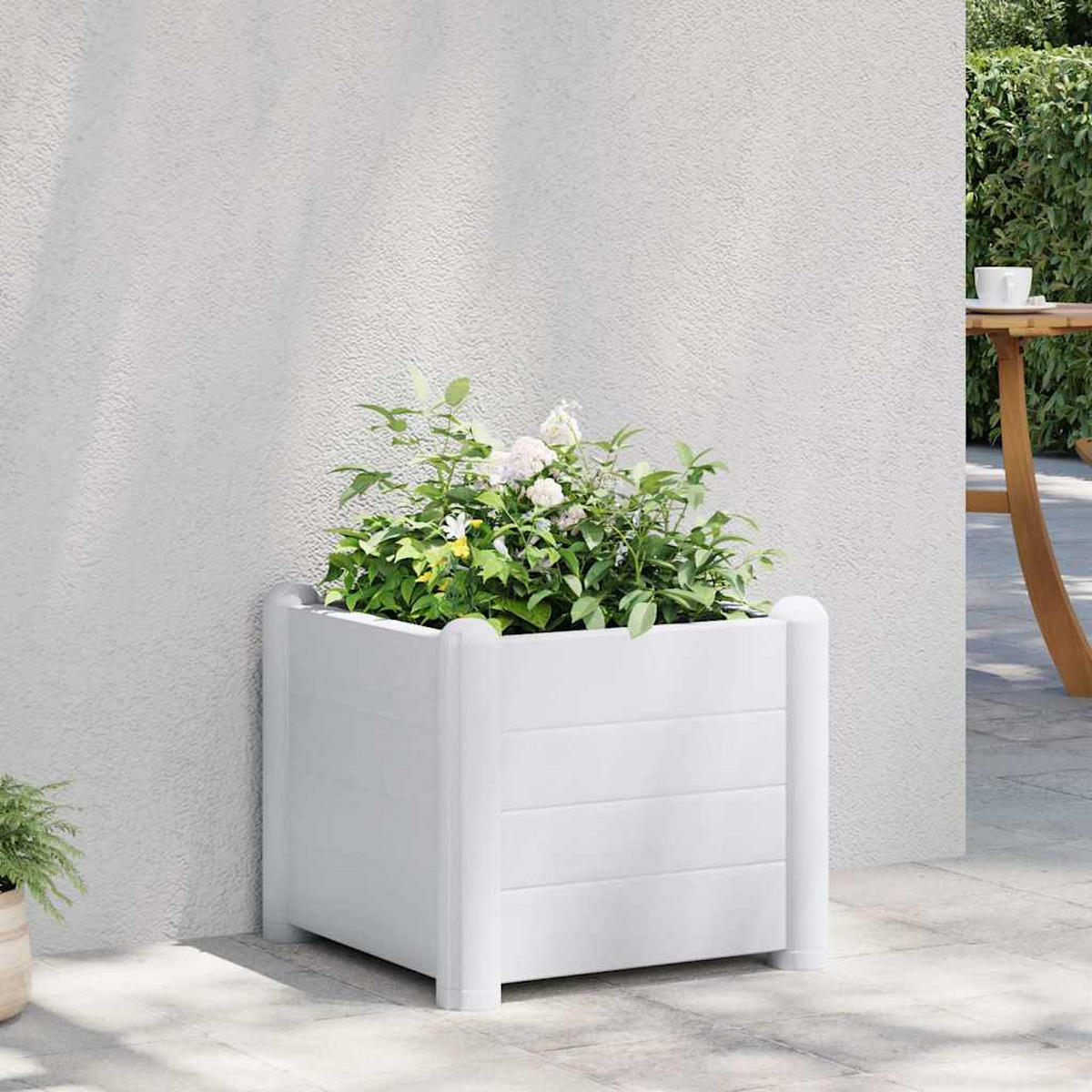 GARTEN-HOCHBEET PP Weiß 43x43x35 cm - Weiß, Kunststoff (43/35/43cm)