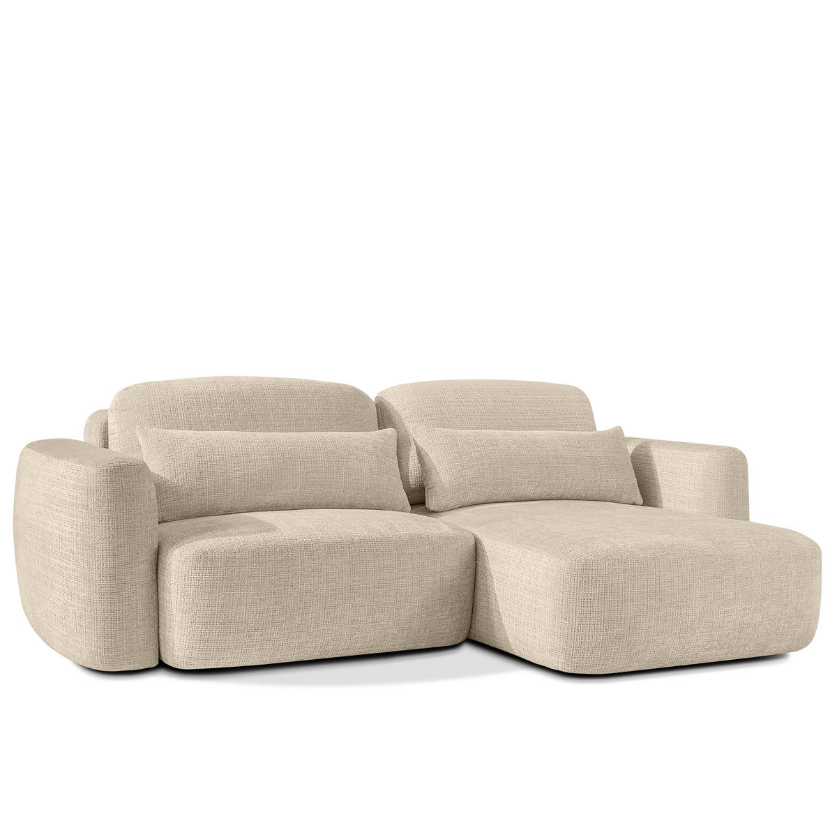 SITZGARNITUR ELOSA - Creme, Holz/Textil (245/85/165cm) - KONSIMO®
