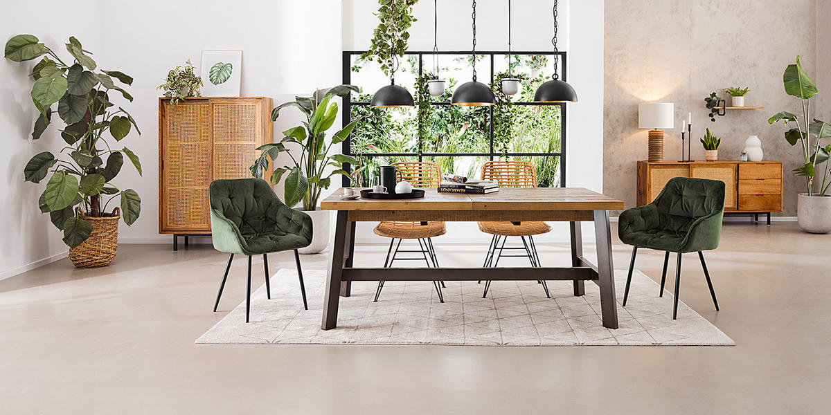 ESSTISCH mit Ausziehfunktion - Altholz Pinie / Metall - Pinienfarben, Holz/Metall (100/170/76cm) - home24