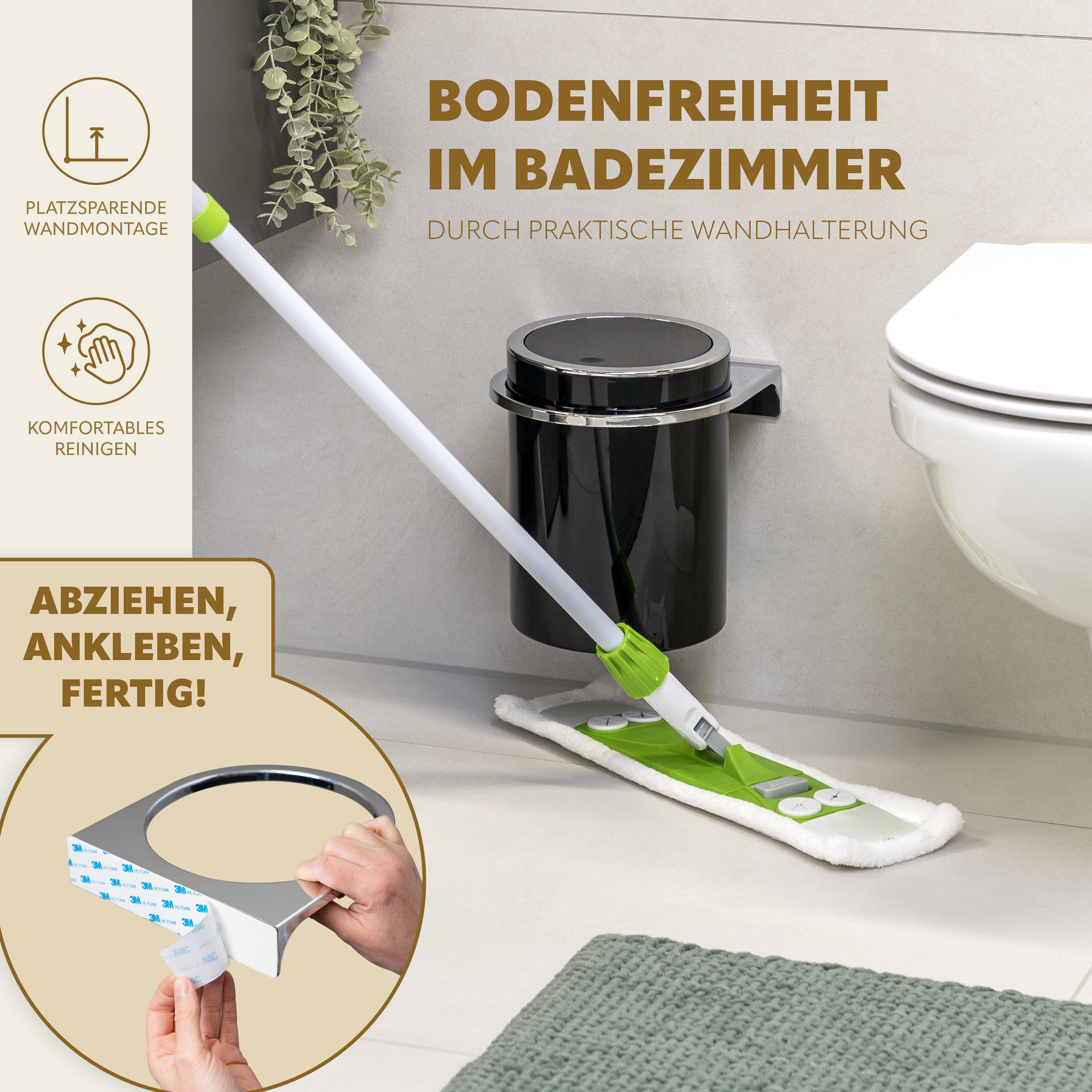 Thumbnail - bremermann Bad-Set, Schwarz, Kunststoff, 10x36.5x10 cm, Badaccessoires