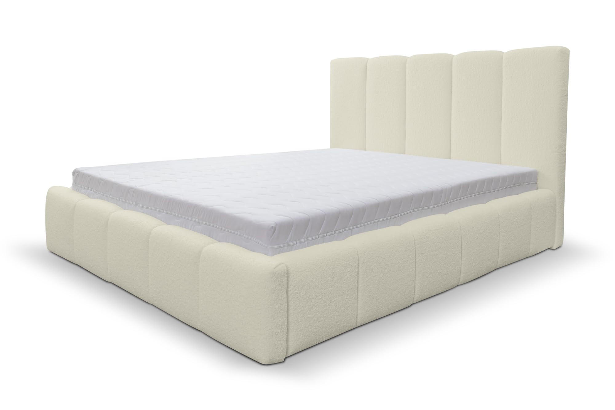 POLSTERBETT MARCO mit Bettkasten Boucle (Beige, 160 x 200 cm) - Beige, Holzwerkstoff (160/200cm) - VENASI MÖBEL