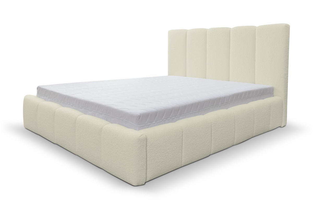 POLSTERBETT MARCO mit Bettkasten Boucle (Beige, 160 x 200 cm) - Beige, Holzwerkstoff (160/200cm) - VENASI MÖBEL