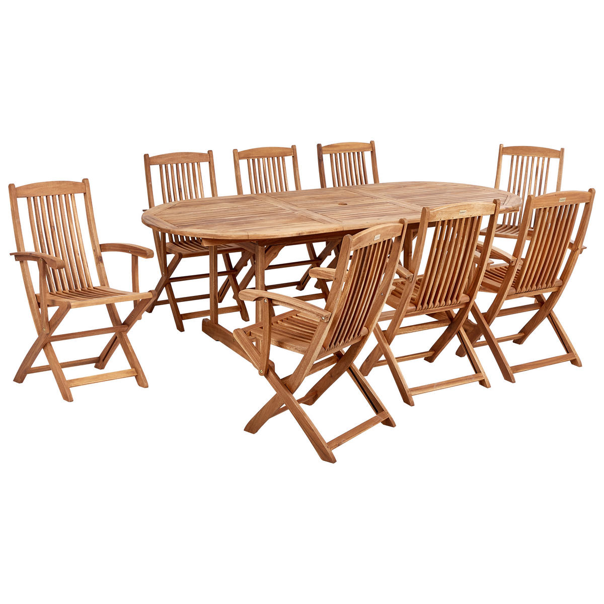 GARTENMÖBEL-SET 8-Sitzer Hellgrau Akazienholz Maui Premium - Hellgrau, Holz - Beliani