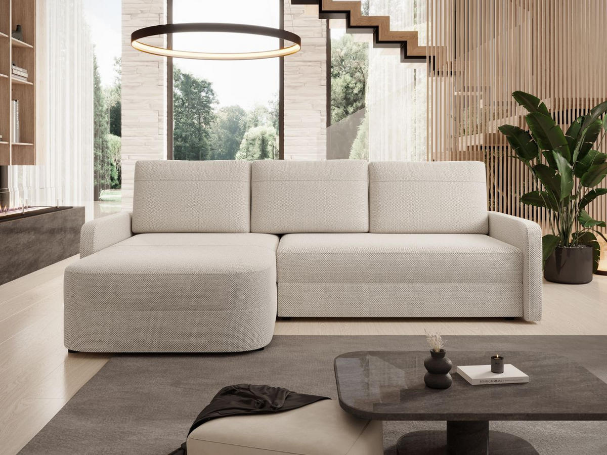 ECKSOFA Arvento Beige - Beige/Schwarz, Holz/Kunststoff (250/170cm) - Graingold