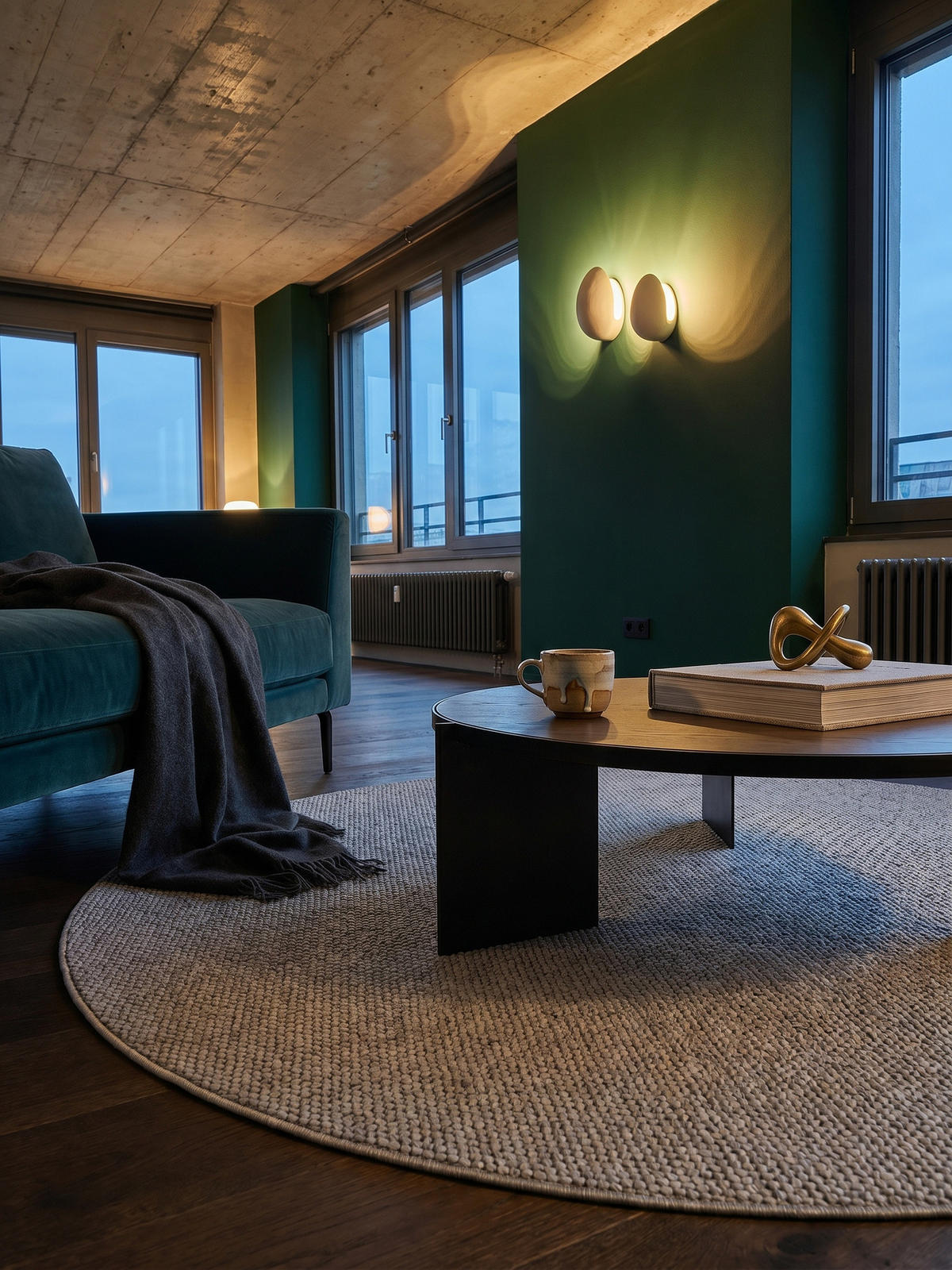 TEPPICH Flachgewebe LANGAU in Silber, meliert, Ø 200 cm - Silberfarben, Textil (200/200cm) - KADIMA DESIGN