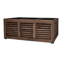 PFLANZKASTEN Colorado 3, 33x93x31 cm, Akazienholz, dunkel Braun - Dunkelbraun, Holz (93/31/33cm) - dasmöbelwerk