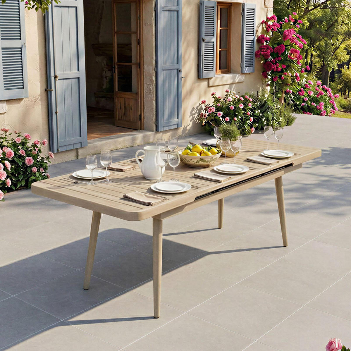 GARTENTISCH SUNNY - Champagner, Metall (90/150/78cm) - IDIMEX
