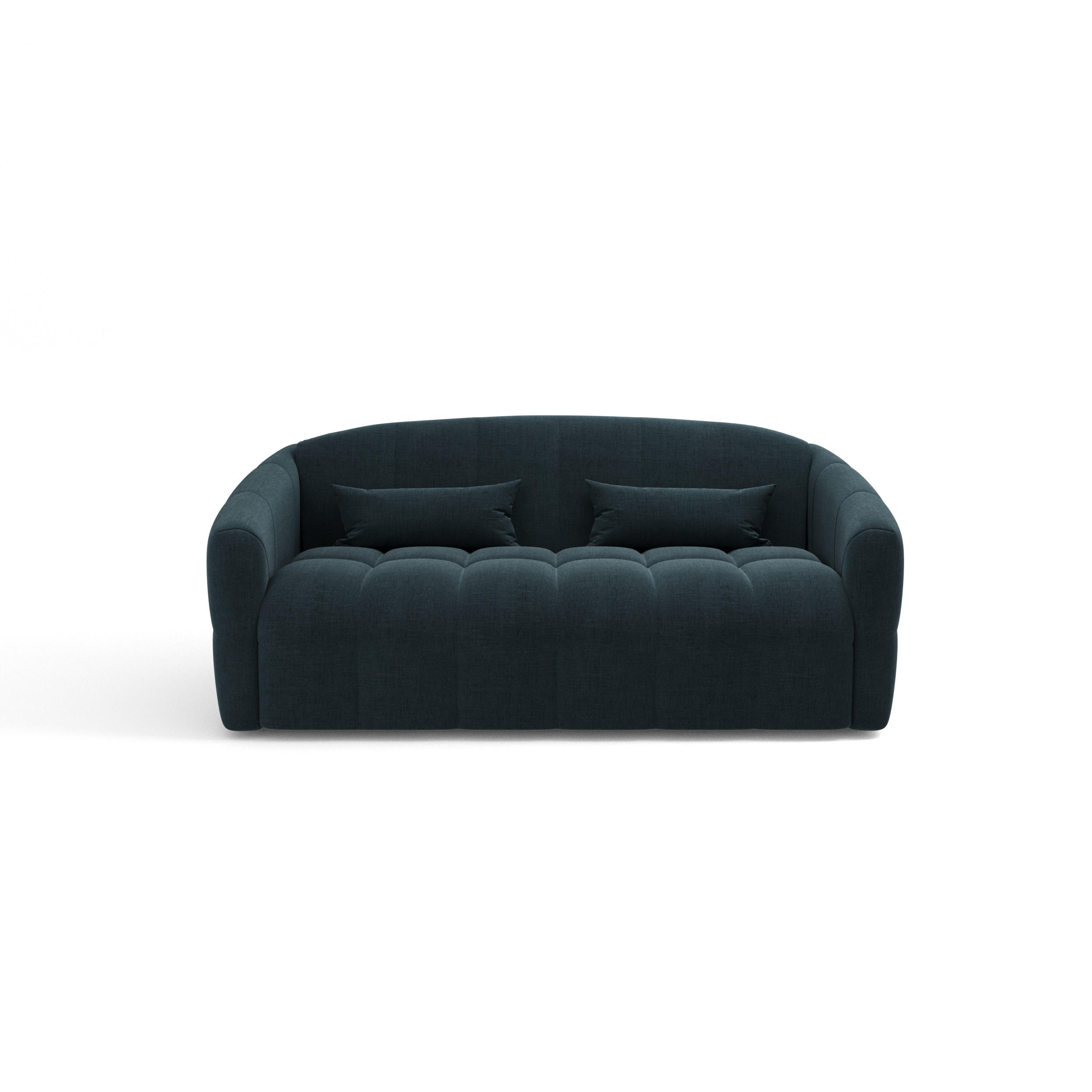 SCHLAFSOFA GERADE Samt Pfauenblau 205cm - Hellblau, Textil (205/88/108cm) - Sia Home