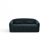 SCHLAFSOFA GERADE Samt Pfauenblau 205cm - Blau/Hellblau, Textil (205/88/108cm) - Sia Home