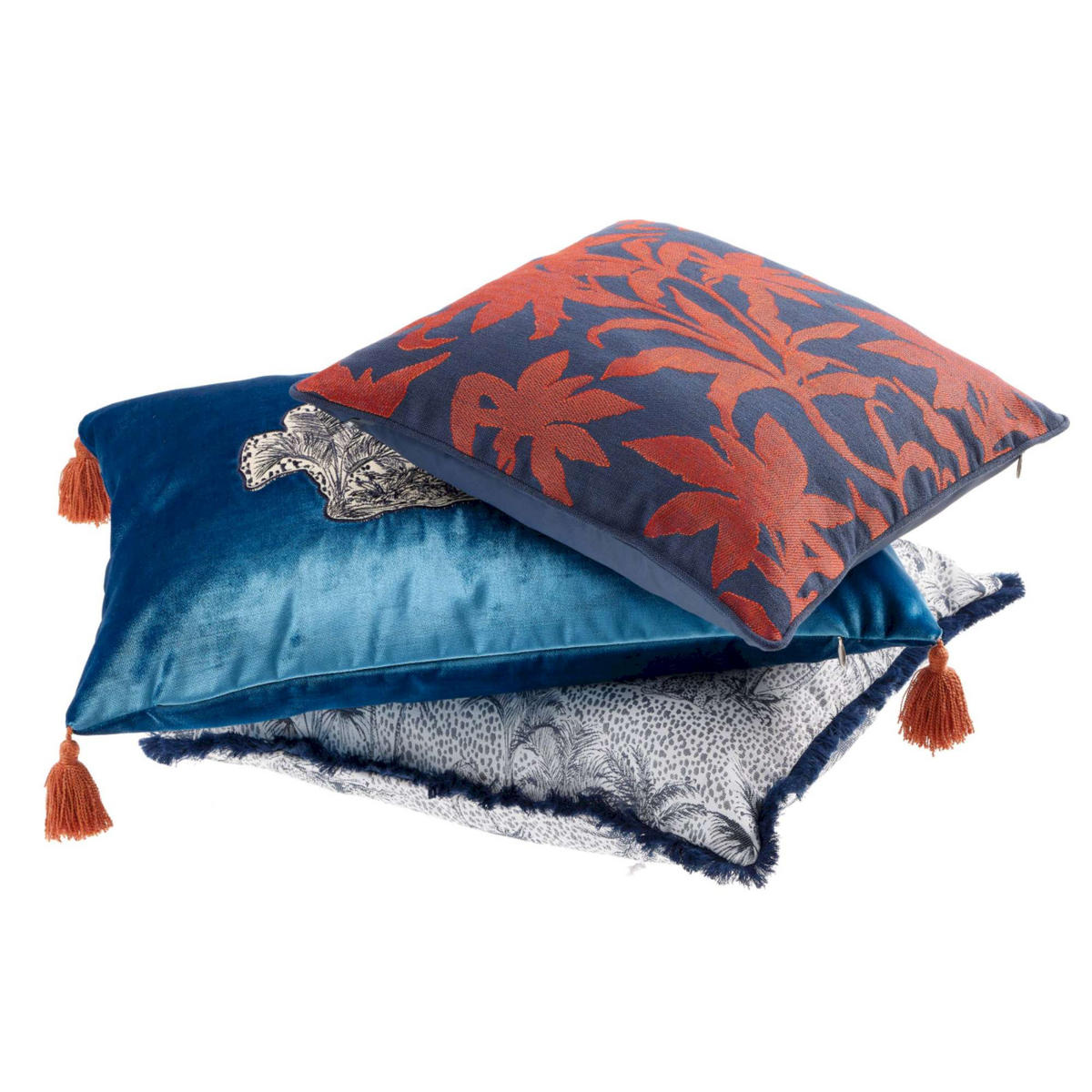 KISSENHÜLLE PALMS - Blau, Textil (50/50cm) - Sportalm Kitzbühel