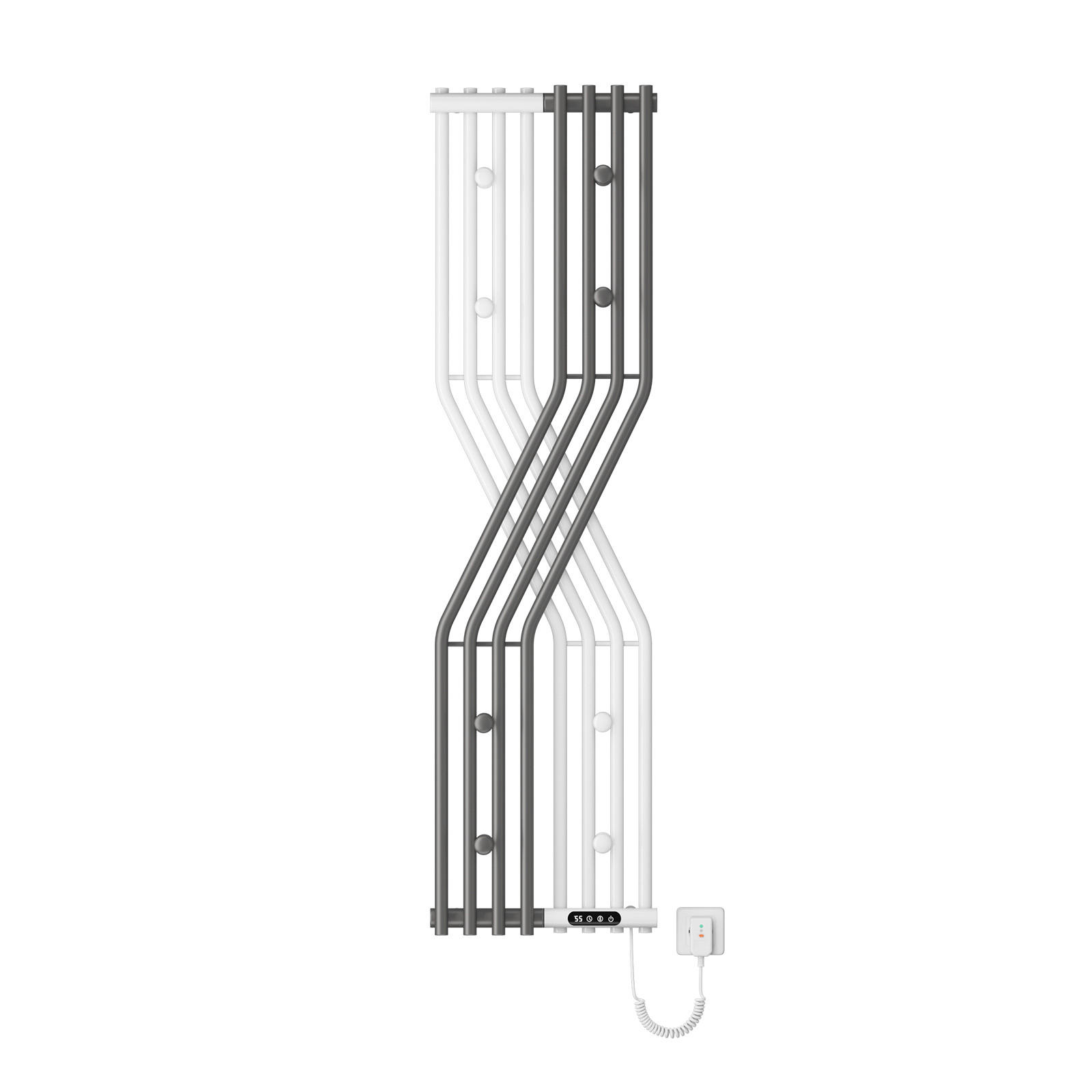 HEIZKÖRPER Elektrisch Thermostat & App-Steuerung Anthrazit-Weiß 140/37,5 cm - Anthrazit/Weiß, Metall (37.5/140/15.7cm) - EMKE