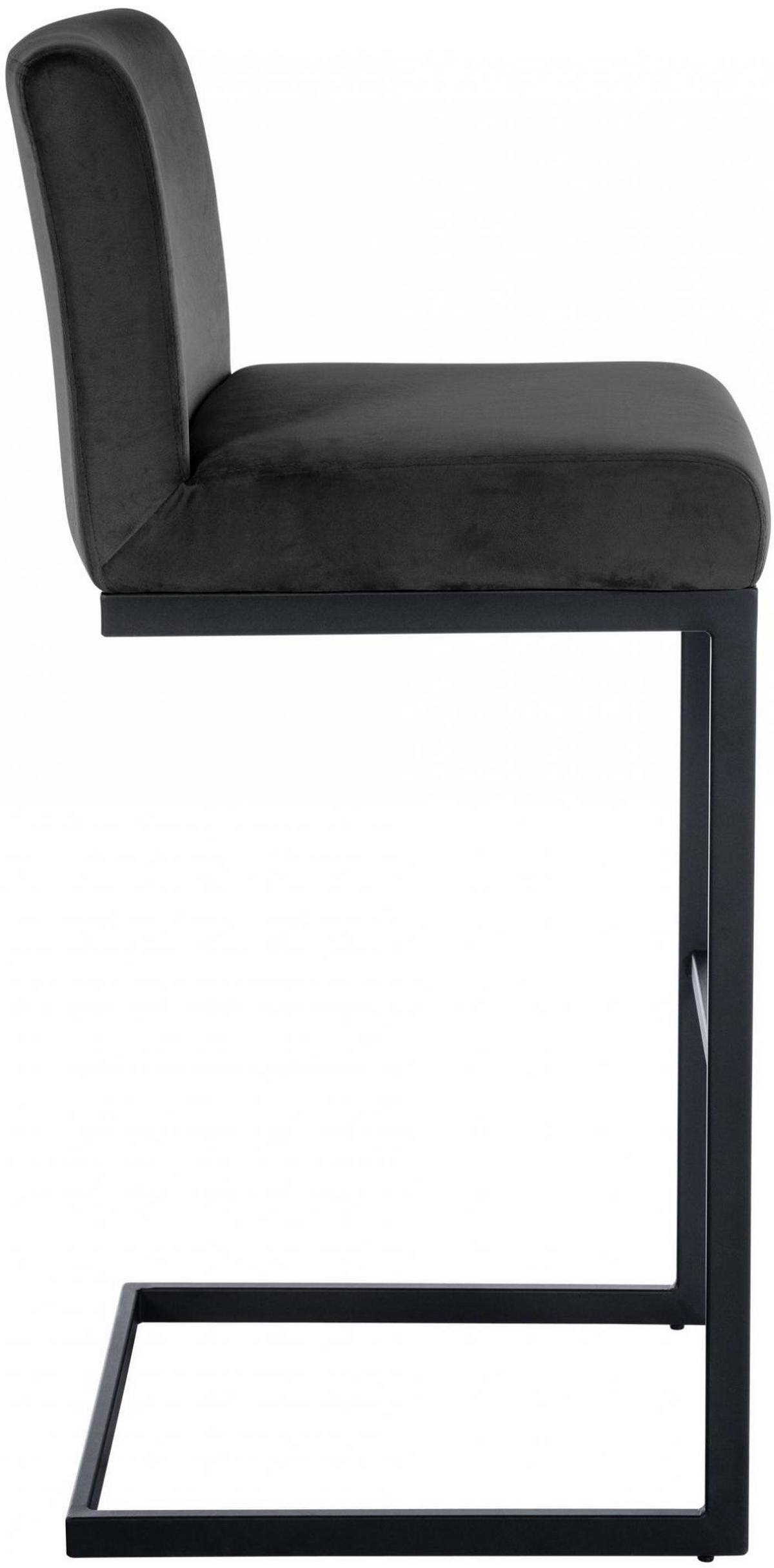 BARHOCKER Samt Schwarz - Schwarz, Textil/Metall (43/104/53cm) - CLP