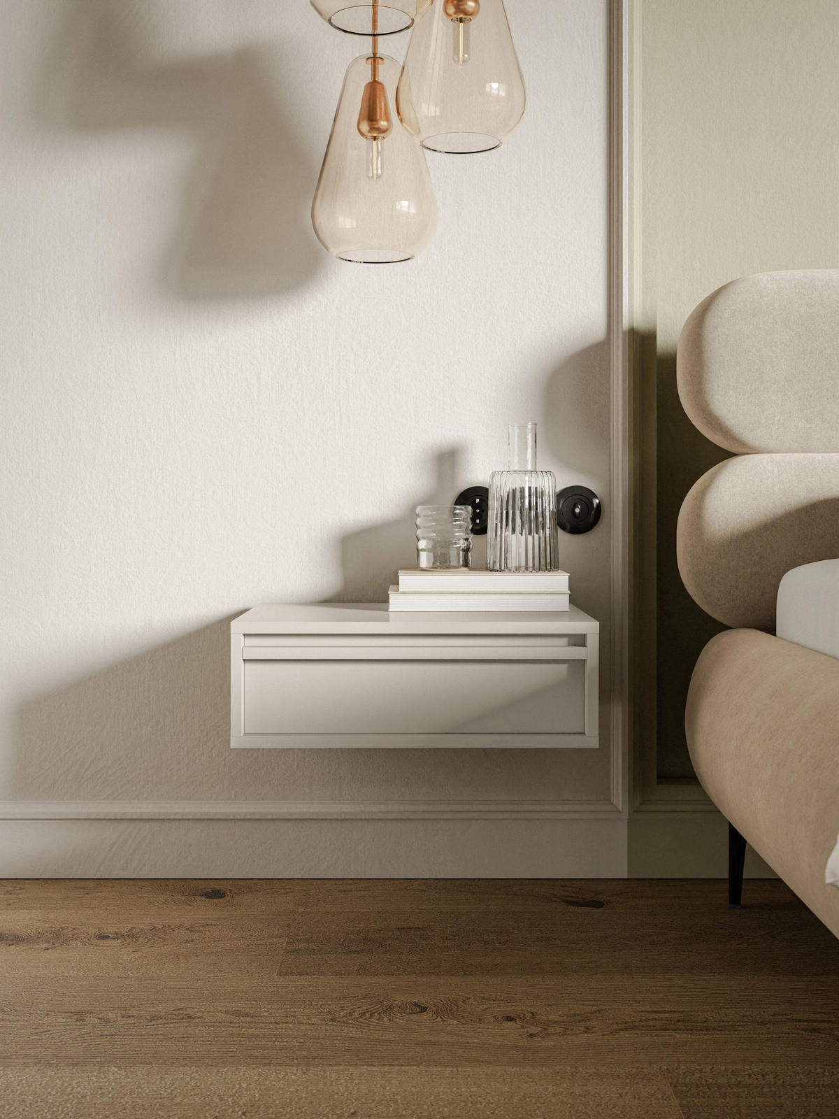 NACHTISCH Evo Greige, 50 cm - Taupe, Holzwerkstoff (50/17/34cm) - Selsey