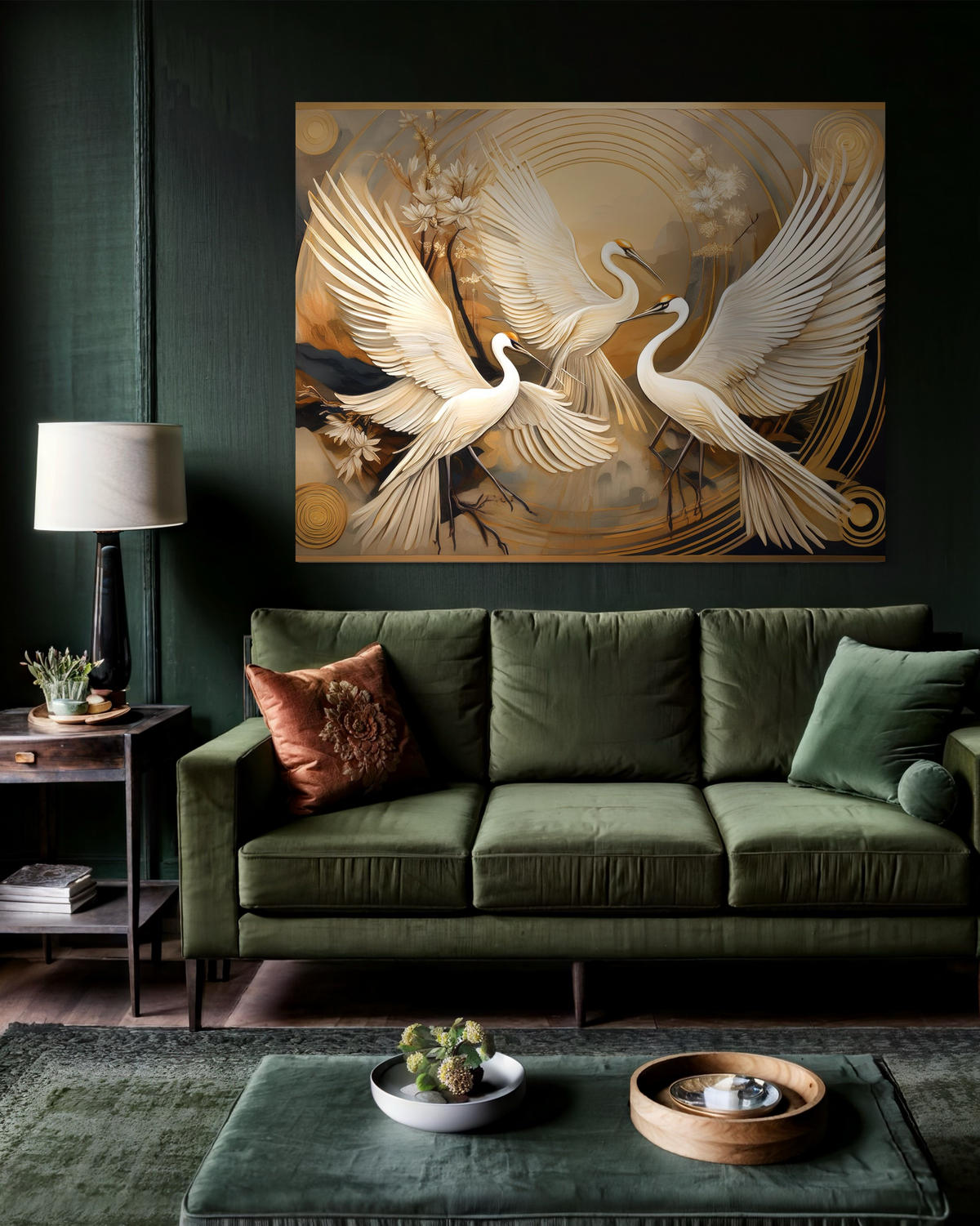 WANDBILD vögel tiere abstraktion - Beige, Textil (60/40cm) - Feeby