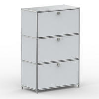 HOCHSCHRANK, 3 Schubladen, Schloss, Breite 77 cm, Lichtgrau - Chromfarben/Silberfarben, Metall (40/118/77.2cm) - Versee