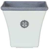 BLUMENTOPF weiß quadratisch 43/43/39 cm Elateia - Blau/Weiß, Stein (39cm) - Beliani