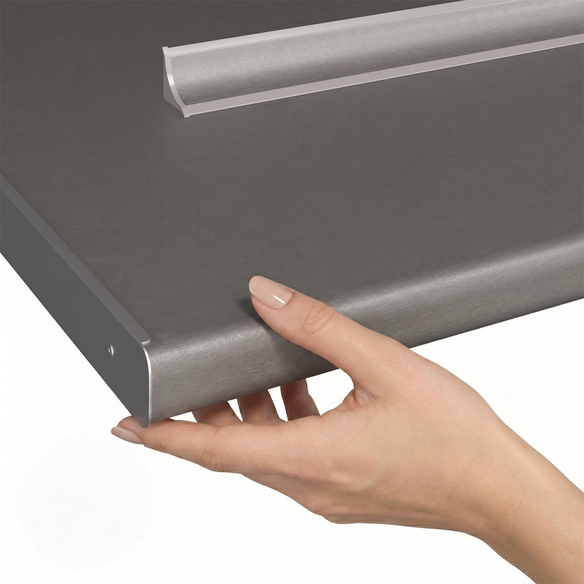 KUCHYŇSKÁ PRACOVNÍ DESKA R-Line, Platina, 160 cm - platinová, kompozitní dřevo (160/2.8/60cm) - Vicco