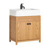 WASCHBECKENUNTERSCHRANK Natur - Hellbraun, Holzwerkstoff (60/60/35cm) - SoBuy