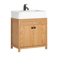 WASCHBECKENUNTERSCHRANK Natur - Hellbraun, Holzwerkstoff (60/60/35cm) - SoBuy